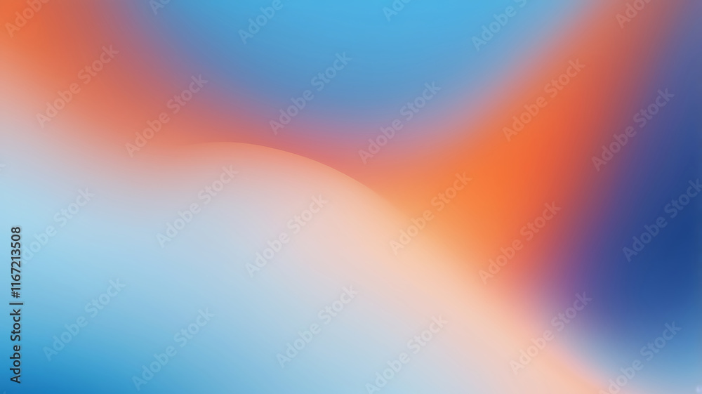 Fototapete a dynamic modern abstract gradient artwork blending vibrant blue and orange hues in a soft and smoot