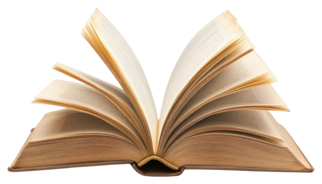 PNG Open book with pages turning reading publication literature.