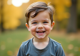 happier boy big smile always makes family proud every single