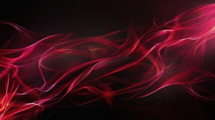 Fototapeta premium Black and red background with lines These lines are smooth and flowing. create a feeling of movement