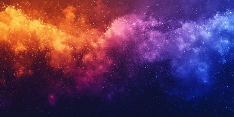 Naklejka premium Retro grainy noise texture background purple blue orange color gradient banner backdrop design, Generative AI