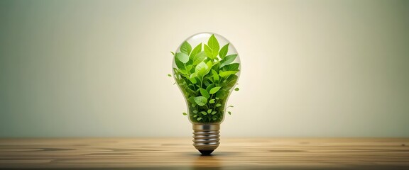light bulb with leaf