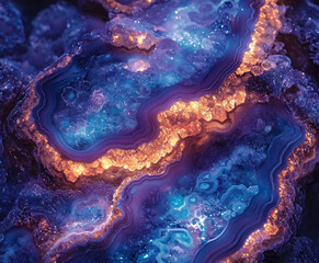 Obraz premium Agate Crystal Geode Iridescent Paper