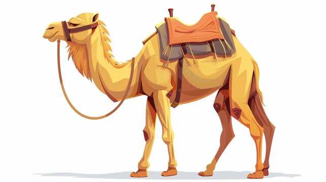 Majestic Indian Camel with Traditional Saddle - Adobe Stock Image