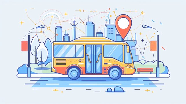 Professional Mobile Tracking Interface and Bus Modder Illustration