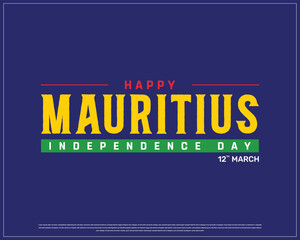 MAURITIUS Independence Day vector design on a blue background, Typographic Design of MAURITIUS National Day, MAURITIUS typography