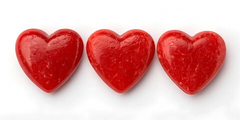 Fototapeta premium Red heart shape isolated on white 