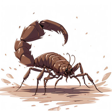 brown scorpion crawling on ground clip art preview