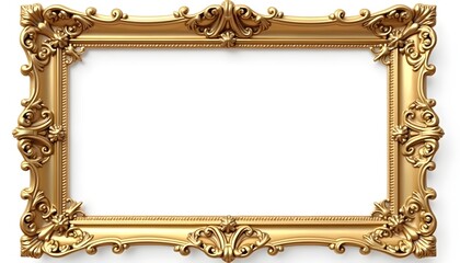 Classic Gold Frame With Beveled Edges, Baroque-Inspired Gold Frame
