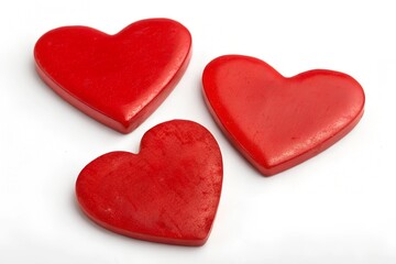 Red heart shape isolated on white
