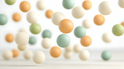 Floating Pastel Spheres 3D Illustration