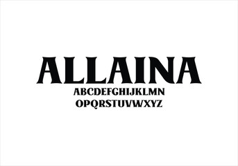 Allaina font for logo and headline. Isolated vector typeset