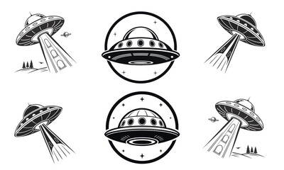 set of ufo logo vector collection © erick