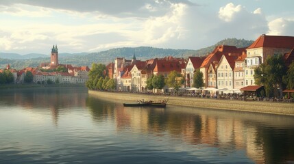 A bright sunny morning in a quaint village
