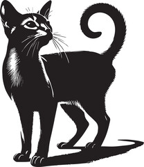 Cat black silhouette vector