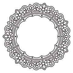 illustration art engraving mandala circle frame tattoo and t-shirt design