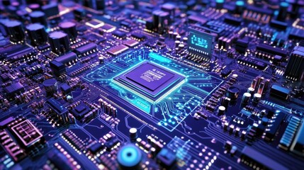 Obraz premium Blue color background with abstract financial graph 