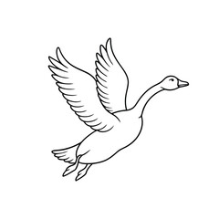 goose line art vector illustration