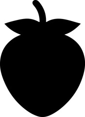 Strawberry silhouette vector illustration on white background