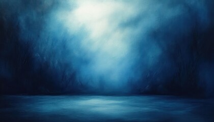 Abstract Landscape Backdrop Canvas Soft Blue Tones Impressionist Texture for Portrait Studio Use