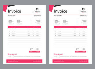 Modern business invoice template design bundle. Bill form business invoice vector. Corporate invoice template set, receipt tax or bill vector