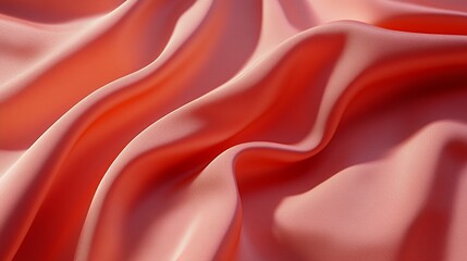 Obraz premium Smooth Coral Fabric Draped in Soft Waves