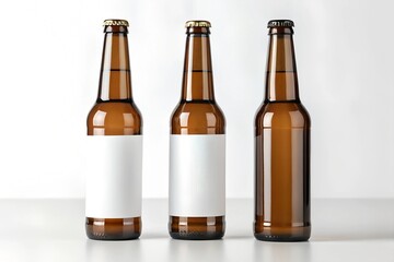 beer bottle mockup with blank label.