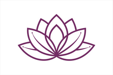 Minimalist Lotus Flower Line Art Vector - Elegant and Modern Illustration