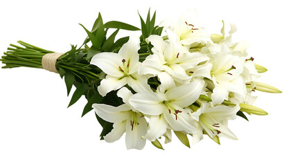 Obraz premium A bouquet of white lilies, symbolizing purity and elegance.
