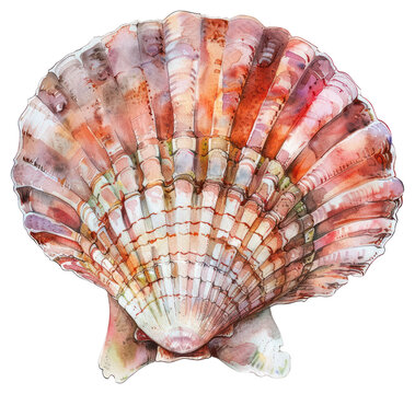 PNG Colorful watercolor seashell illustration