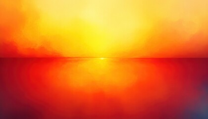 Fototapeta premium Vibrant Abstract Sunrise Soft Gradient Orange Yellow Impressionism Light Play Atmosphere Symmetrical Composition