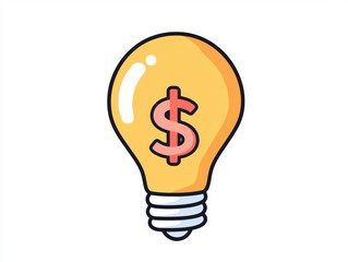 light bulb with dollar sign symbolizes innovative ideas and financial success. This minimalist design captures essence of creativity and wealth