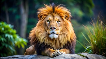 Fototapeta premium lion In Nature. Lion Photography. Closeup Portrait Of Lion.