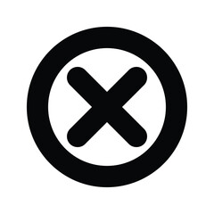 Fototapeta premium Cross icon flat vector design, cancel symbol.