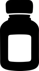 Medicine bottle silhouette vector illustration on white background 