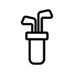 Golf bag icon Isolated flat vector in line