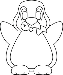 Penguin Fish Animal Vector Graphic Art Illustration