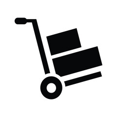 Trolley Icon, Box Warehouse Trolley Vector