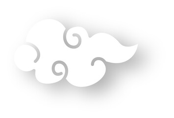 Curly cloud shadow design element vector