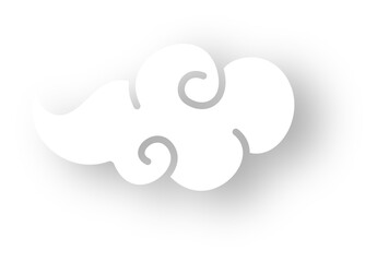 Curly cloud shadow design element vector