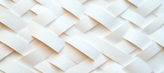 Abstract textured white pattern resembling overlapping paper strips creating a modern minimalist background perfect for design projects and creative visuals.