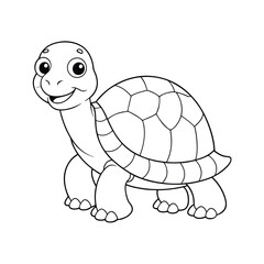 illustrate-a-kawaii-tortoise-with-a-patterned-shell vector