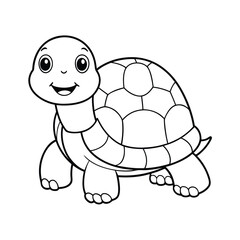 illustrate-a-kawaii-tortoise-with-a-patterned-shell vector