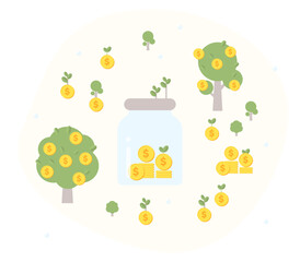 Icon about money and saving
