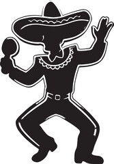 Cinco De Mayo icon silhouette vector with white background