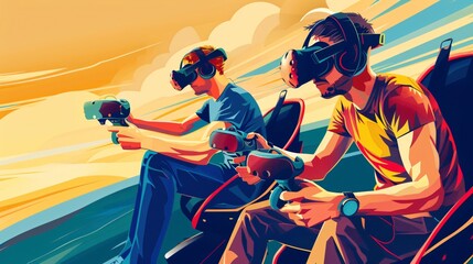 Virtual Reality Sport Vector Illustration Concept for Creative Projects