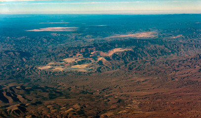 Aerial view of Morenci open pit copper mine near Safford in Arizona, USA