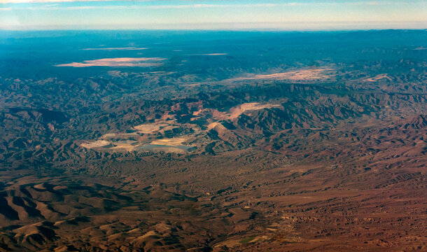 Aerial view of Morenci open pit copper mine near Safford in Arizona, USA