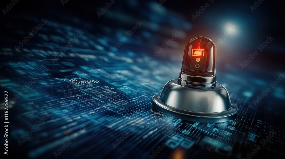 Aufkleber futuristic police light on digital background representing advanced technology and security in law e