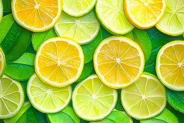 Fototapeta premium Lemon slices backdrop